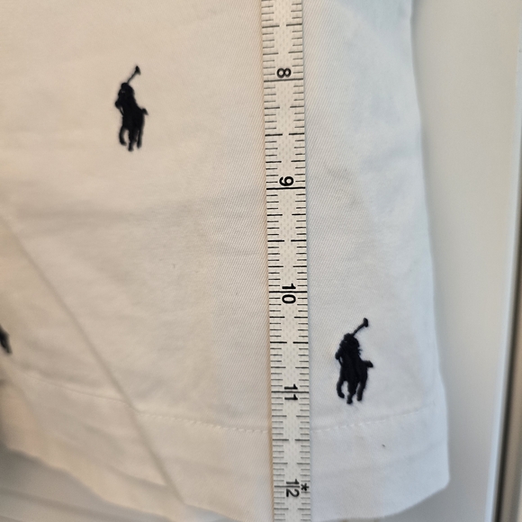 Ralph Lauren White Embroidered Polo Cotton Shorts - Picture 3 of 6